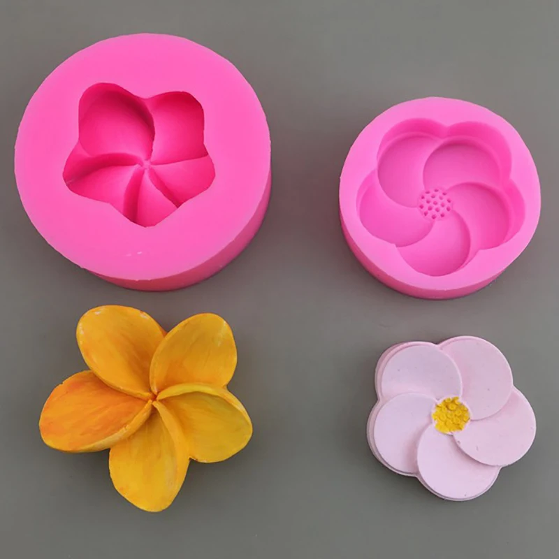 

Plumeria Five Petal Flower Silicone Mold DIY Cake Baking Mold Sugarcraft Chocolate Cupcake Fondant Decorating Tools