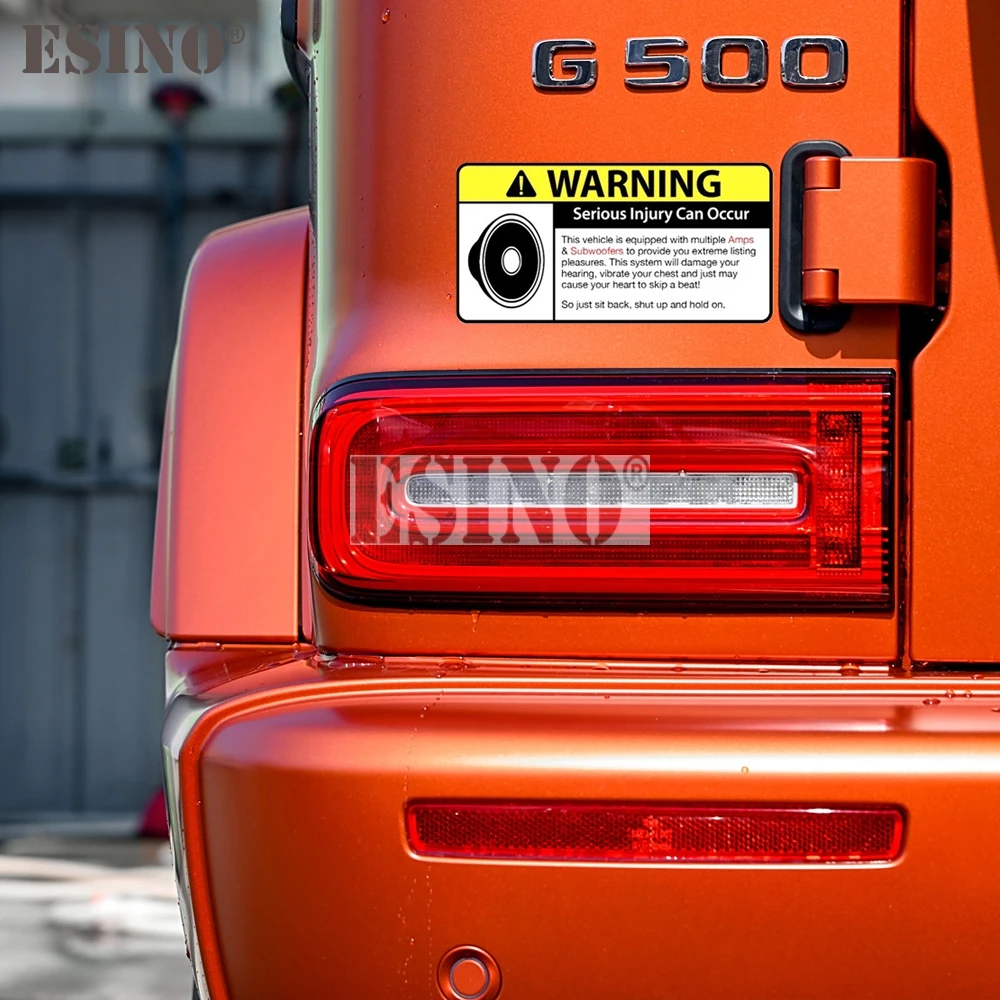 Car Styling Funny Warning This Car Is Equipped with Multiple AMPS And Subwoofers Creative Car Body Sticker Pattern Vinyl Decal