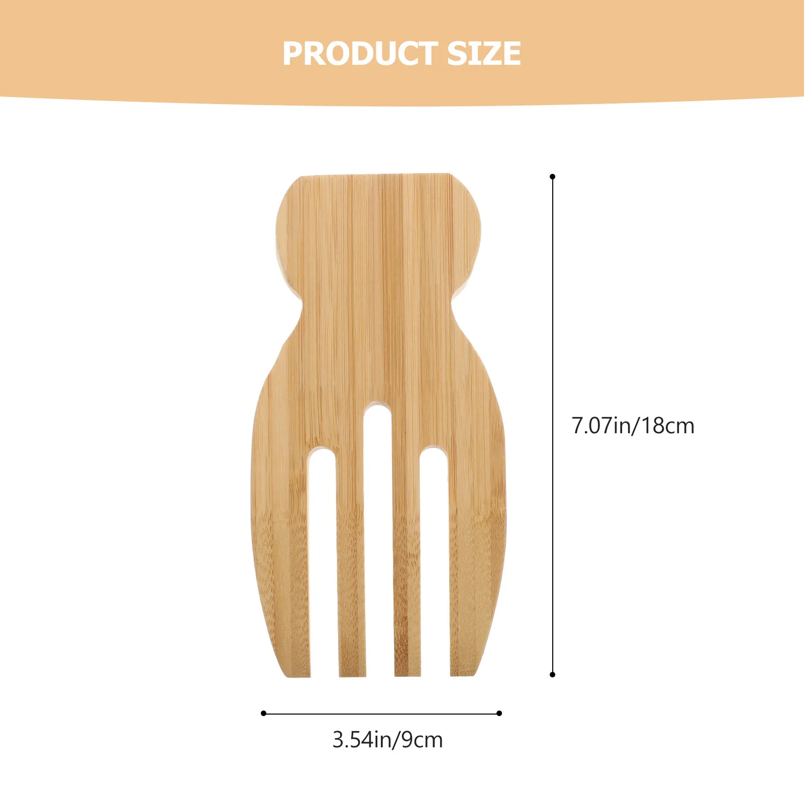 1Pcs Bamboo Salad Hands Ergonomic Hand-Shaped Design for Easy Mixing Tossing Serving Salad Wood Kitchen Utensil Tool