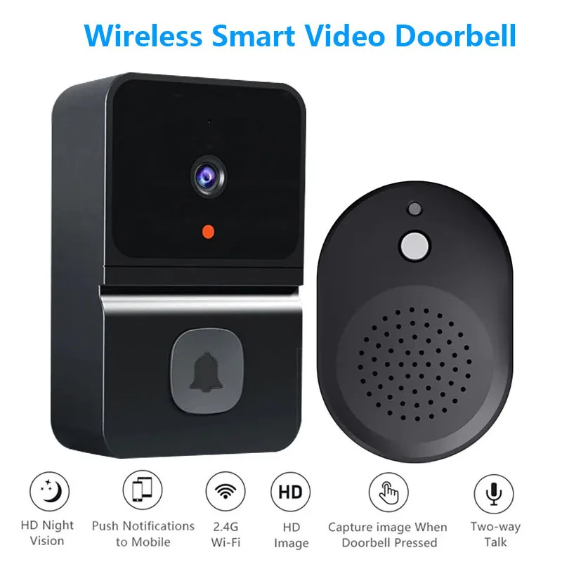 Wireless Smart Visual Doorbell 2-way Intercom Infrared Night Vision Remote Monitoring Security System Wifi Video Door Bell Cam