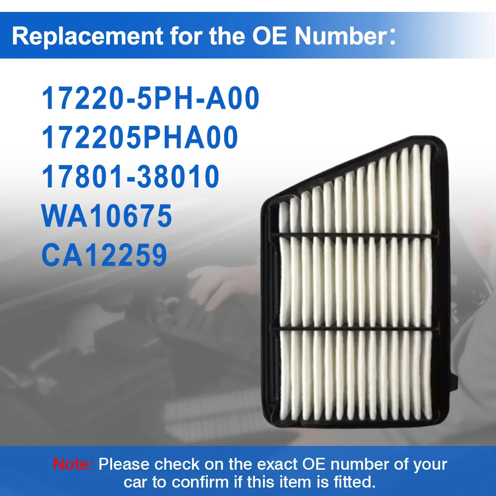 

17220-5PH-A00 Car Engine Air Filter For Honda CR-V 2.4L AWD 2017 2018 2019 CA12259 WA10675 17220-5PH-A00 Accessories