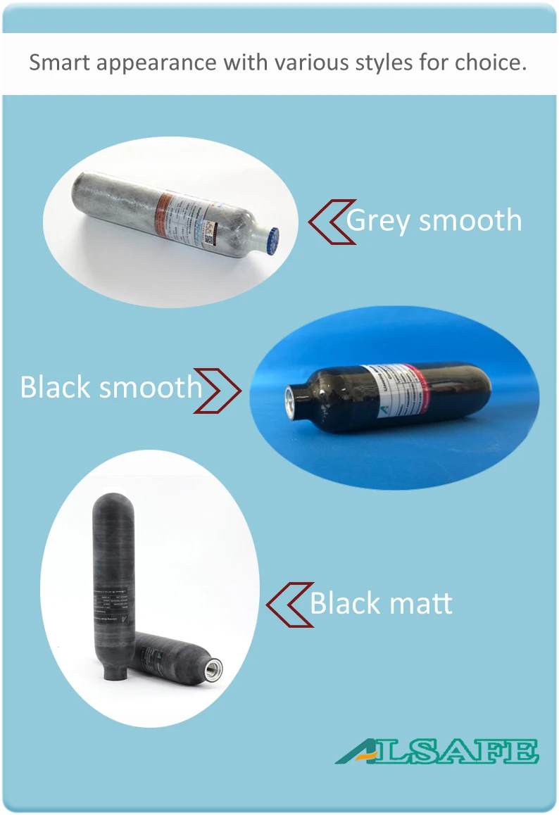 Imagem -05 - Alsafe-cilindro de Fibra de Carbono Tanque o Cilindro Hppa para Mergulho Mergulho 4500psi 300bar 0.36l 0.36l de Alta Pressã