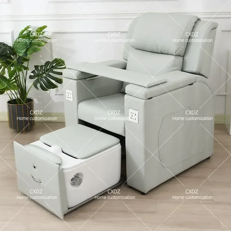 Electric Reclining Chair for Nail Art Eyelash Extension Eyebrow Tattoo Foot Bath Spa Beauty Salon Furniture Comfortable