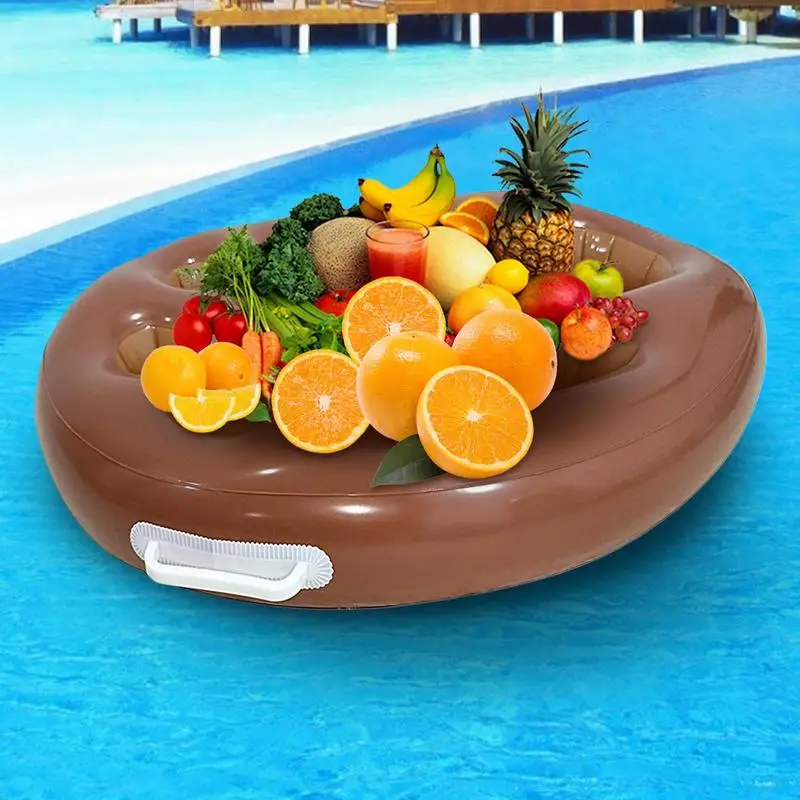 ลอยผู้ถือเครื่องดื่มสําหรับสระว่ายน้ํา 9 หลุม Pool Float ผู้ถือเครื่องดื่มถาดพับได้พร้อมปั๊มเครื่องดื่มขนาดใหญ่สําหรับวันเกิด Hot
