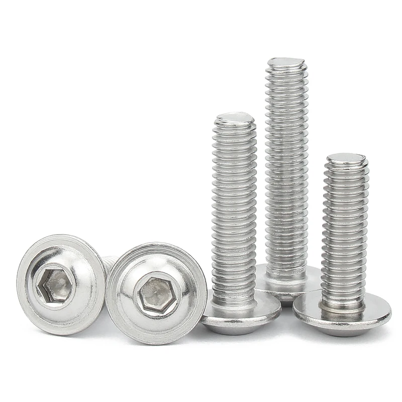ISO7380.2 M2 M2.5 M3 M4 M5 M6 M8 304 Stainless Steel Hexagon Socket Button Head Screws With Collar Bolt