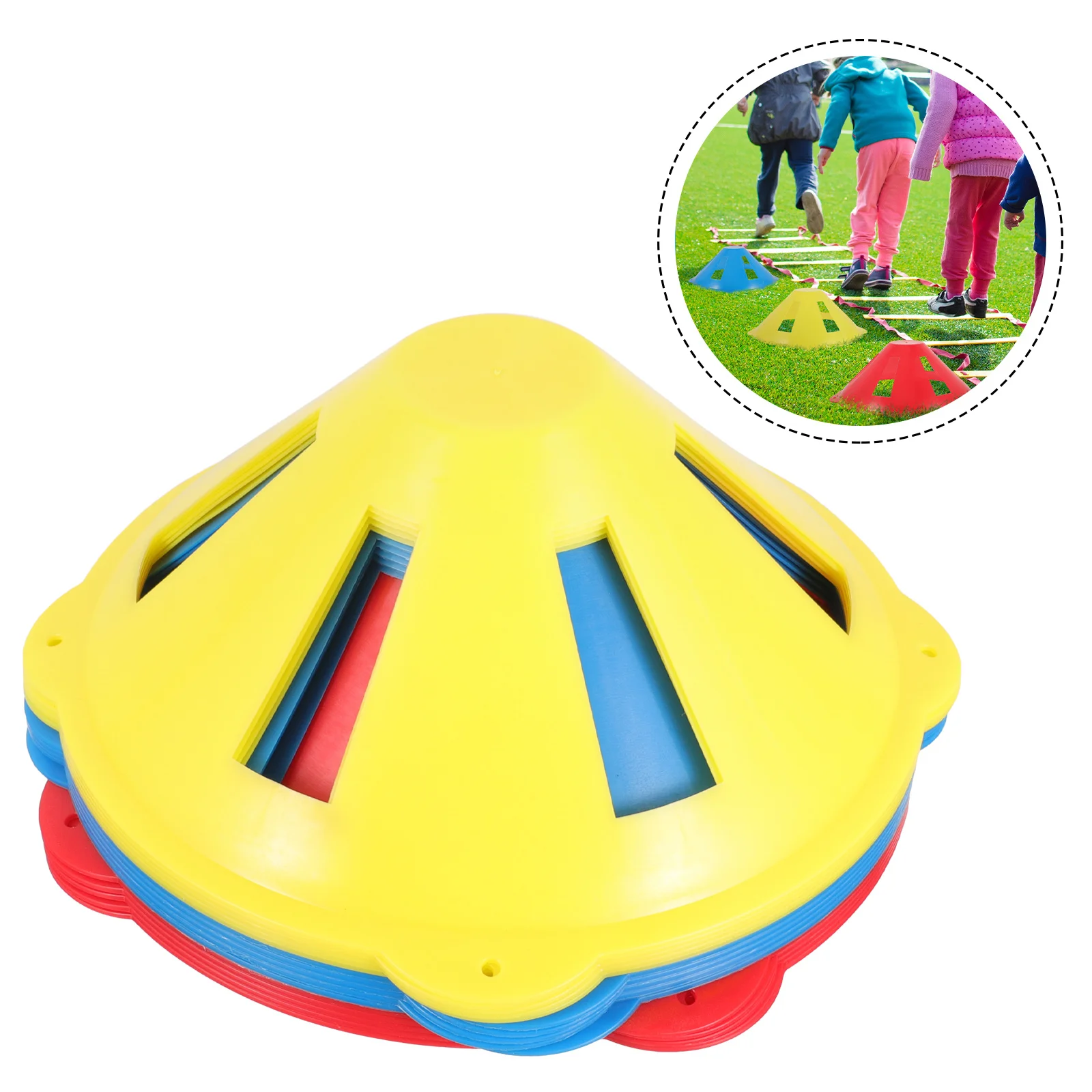 

15pcs Sports Cones for Soccer Training Football Tool Portable Bright Colors Durable PE Material High Quality