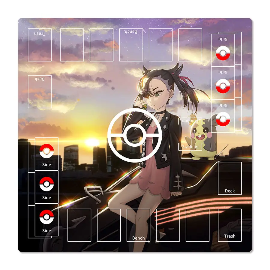 New Pokemon Marnie Two Player Battle Card Pad Thicken Water Proof Cartoon Ptcg Battle Card Mat Table Mat Game Anime Gift Toys