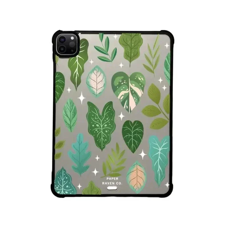 Green Leaf Acrylic iPad Cover for iPad Air 4 5 (10.9inch) Mini 6 iPad Pro 2020 2021 2022 (11inch 12.9inch) Protective Case