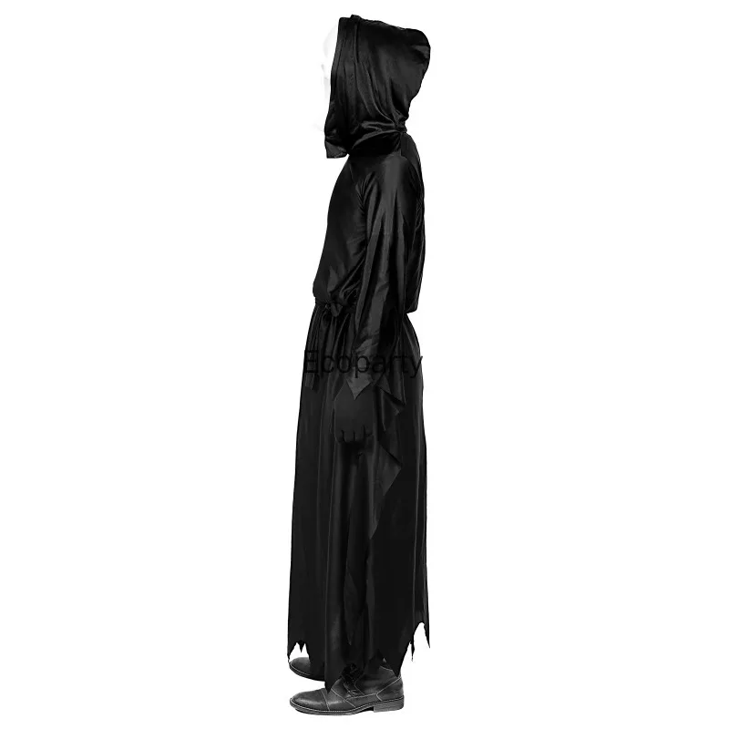 Adult Halloween Ghost Grim Reaper Cosplay Costume Scream Death Dress Up Props for Prom Men Horrible Movie Halloween Carnival Set