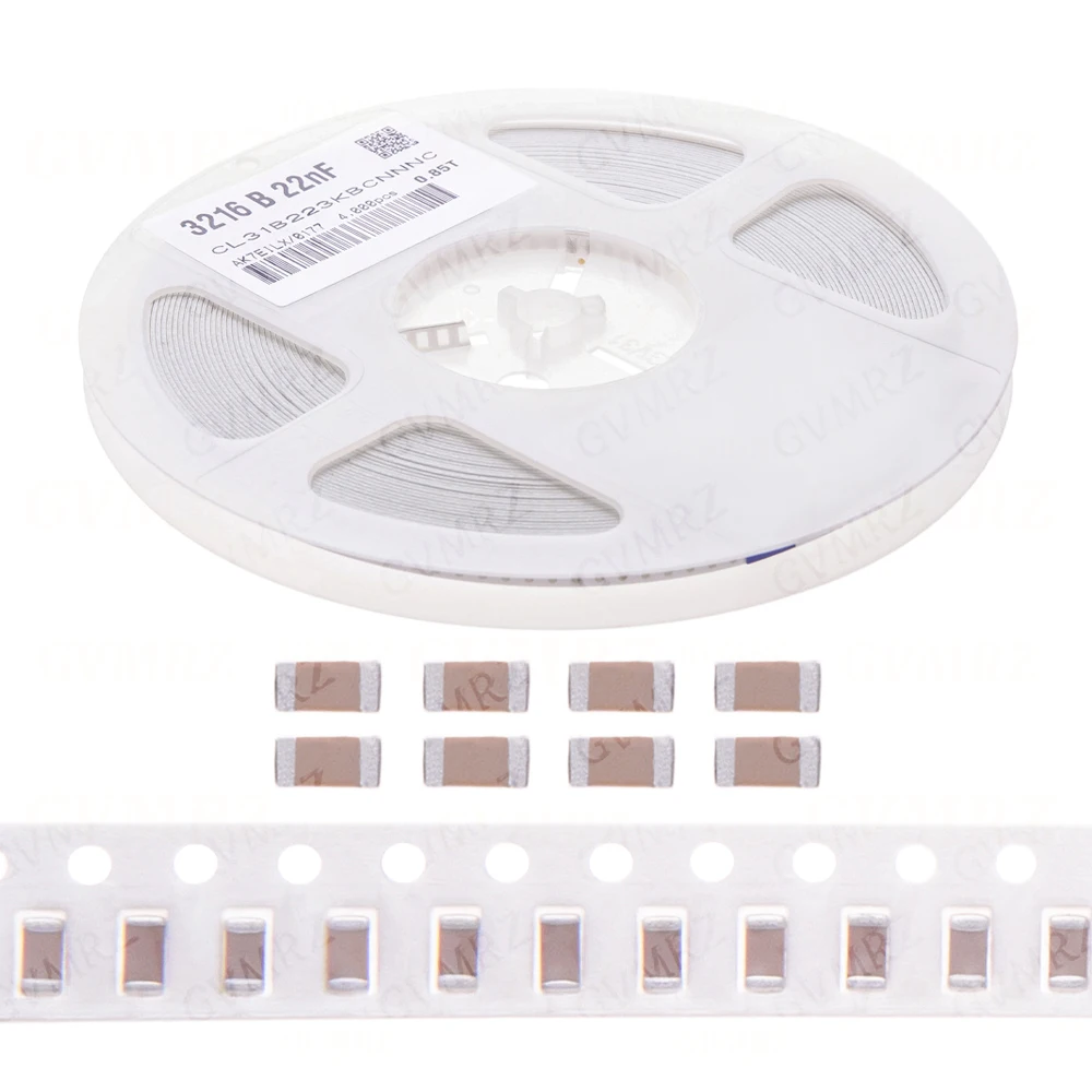 1reel 2000/4000pcs 4.7UF 10UF 1PF 1206 SMD Thick Film Chip Multilayer Ceramic Capacitor 0.5pF-47uF 10NF 100NF 1UF 2.2UF