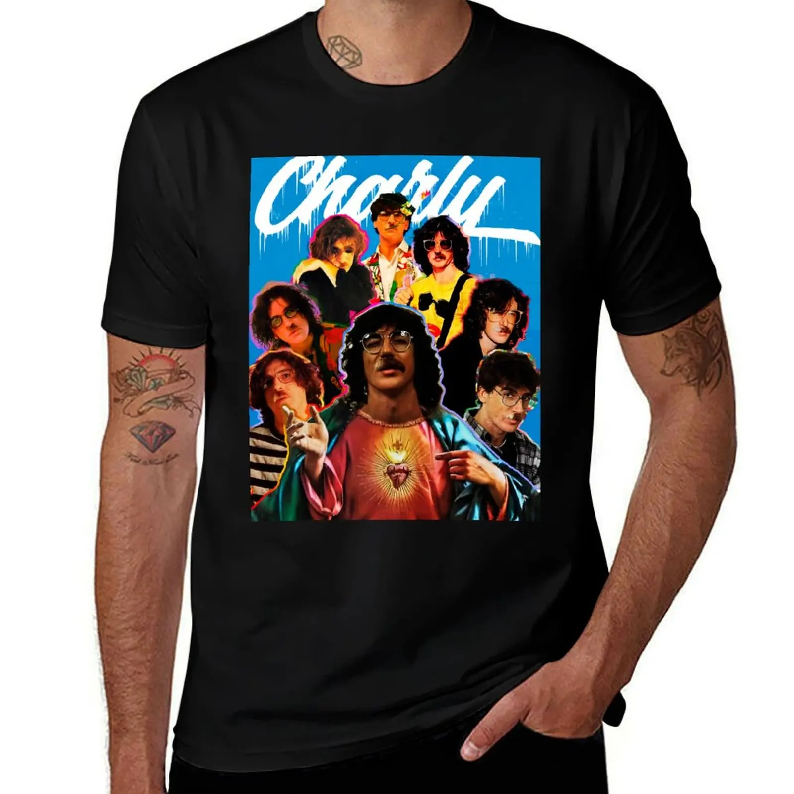 

Charly Garcia Collage blue T-Shirt man t shirt graphic man t shirt cotton T-Shirt