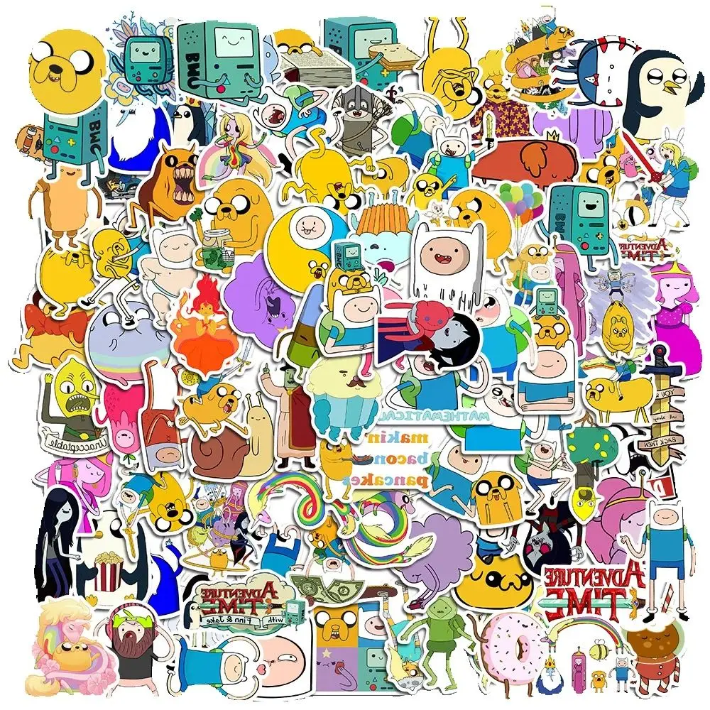 50PCS 모험 시간 만화 애니메이션 수하물 스쿠터 노트북 낙서 스티커 장식 장난감