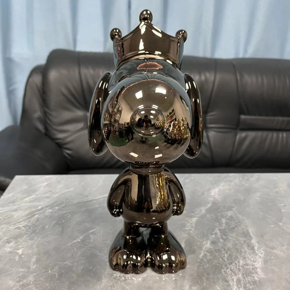 Potdemiel 30 cm Snoopy-Statue, Cartoon-Krone, Snoopy-Skulptur, galvanisierte Figur, Desktop, große Ornamente, Heimdekoration, Einweihungsgeschenke 8