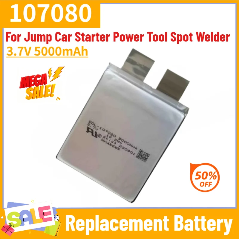 107080 Battery 3.7V 5000mAh for Jump Car Starter Power Tool Spot Welder High Quality Replacement Battery