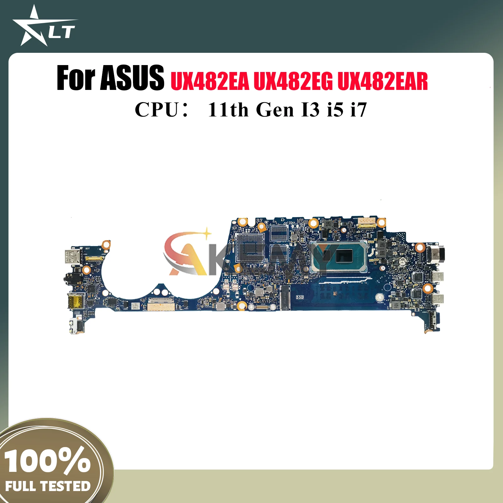 

UX482EA Материнская плата для ноутбука ASUS UX482E UX482EGR UX4100E UX482EA BX482E UX482EAR UX482EG BE482E Материнская плата 11-го поколения I3 i5 i7 U