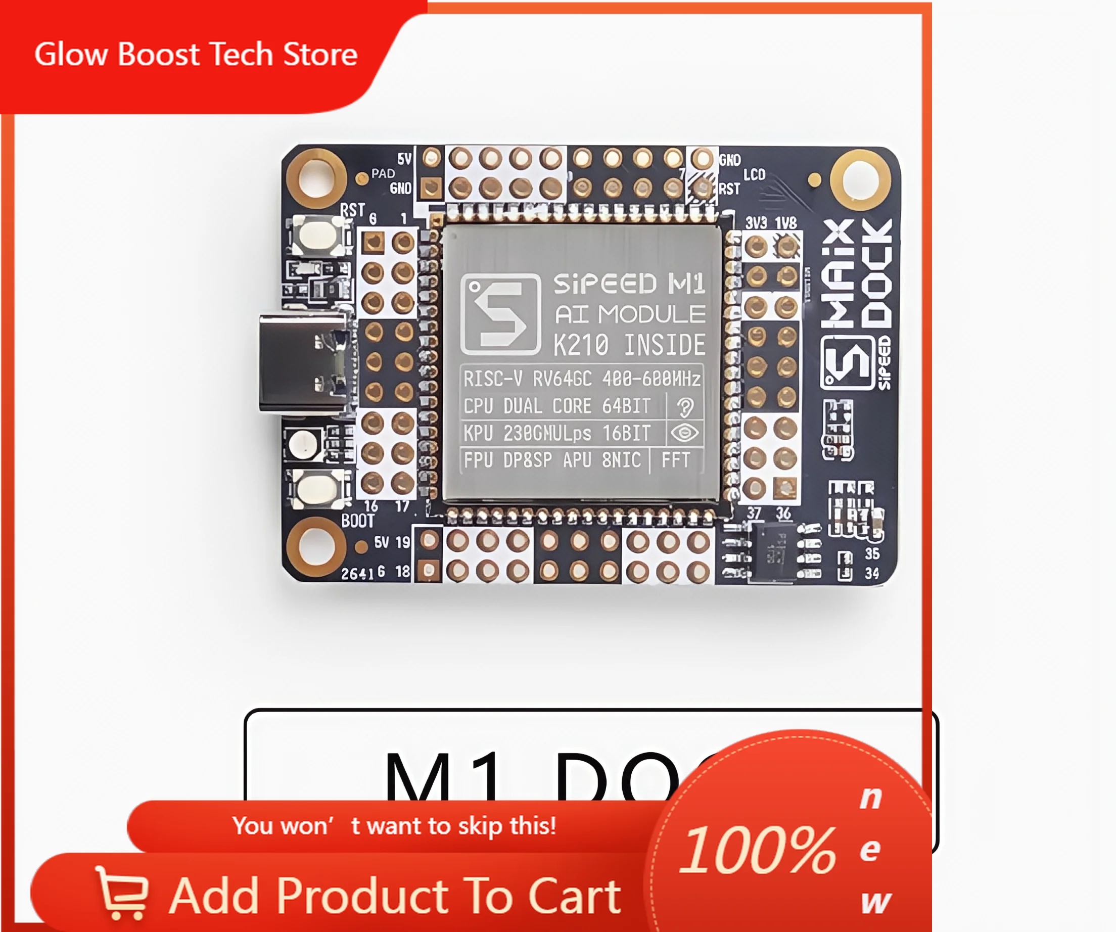 NYSipeed Maix M1 Dock M1W Dock K210 AI+IoT Deep Learning Vision Development Board