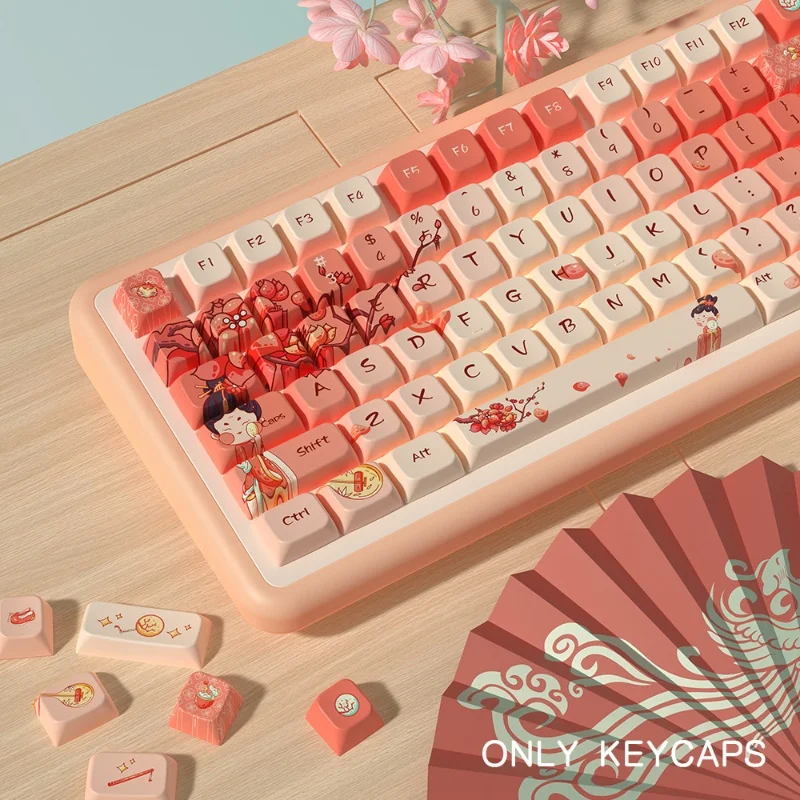 Tang Dynastie Nationale Stijl Thema Keyboard Caps Gepersonaliseerde Mda Retro Pbt Thermische Sublimatie Mechanische Toetsenbord Caps