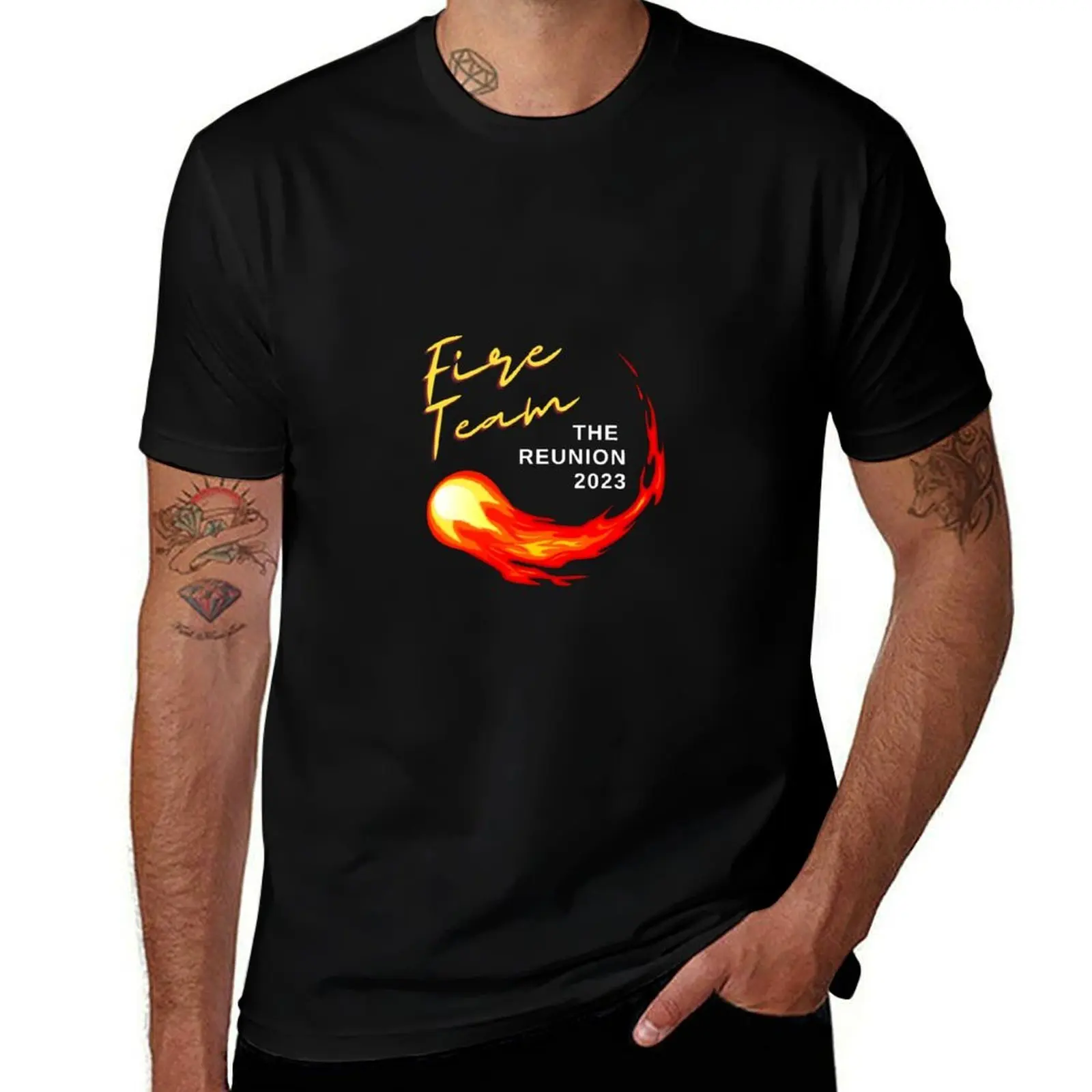 

Fire Team Reunion Black T-Shirt man t shirt luxury man tshirt T-Shirt