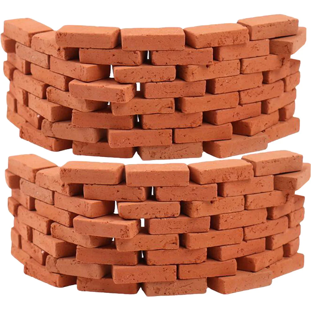 

Mini Small Red Brick Stimulation Bricks Toys Handmade Layout Decors Miniature Figurines Wall Tiles