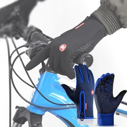 Autumn Winter Cycling Gloves Women Windproof Anti-slip Touchscreen Fleece Keep Warm for Work Men Sports Bike Motorbike Guantes