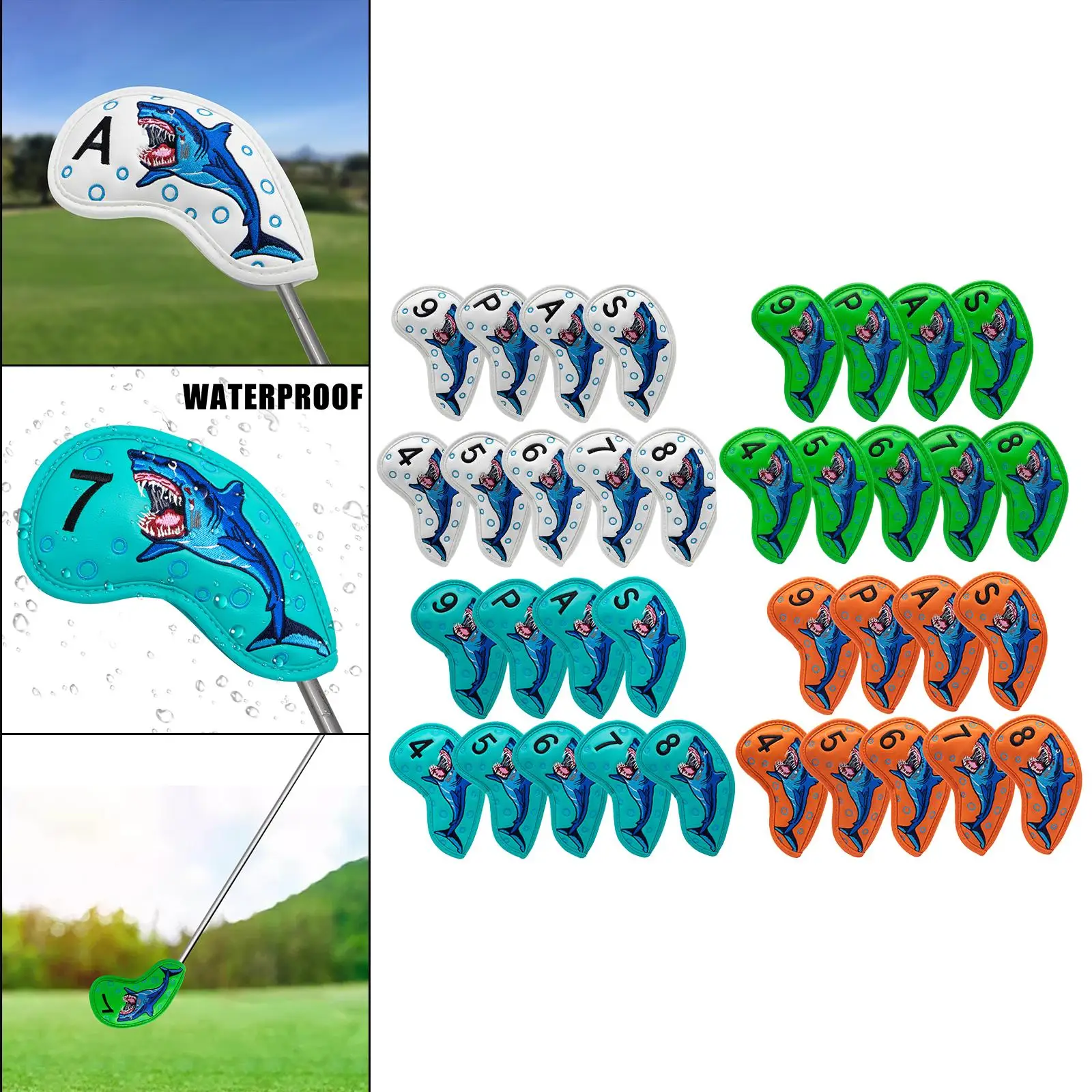 

golf Covers for Irons Leather 9 Pcs, Golf Iron covers for for Men Women Kids Outdoor