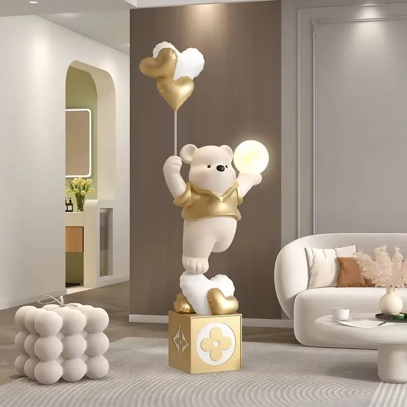 New Bear Living Room Sofa Next To Decorative LED Lamp Sculpture Shop Floor Ornaments Housewarming Gift Wholesale