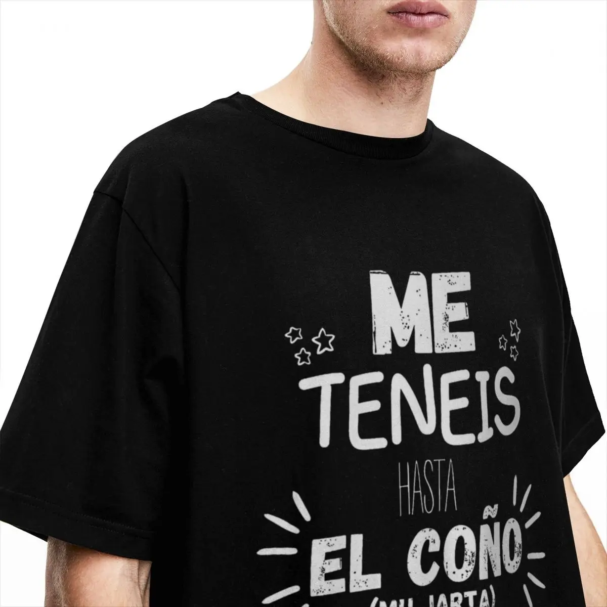 Men T-Shirt You Have Me Up To The Balls 100% Cotton Tee Shirt Short Sleeve Spanish Phrases Jokes T Shirts Crew Neck Tops Printed