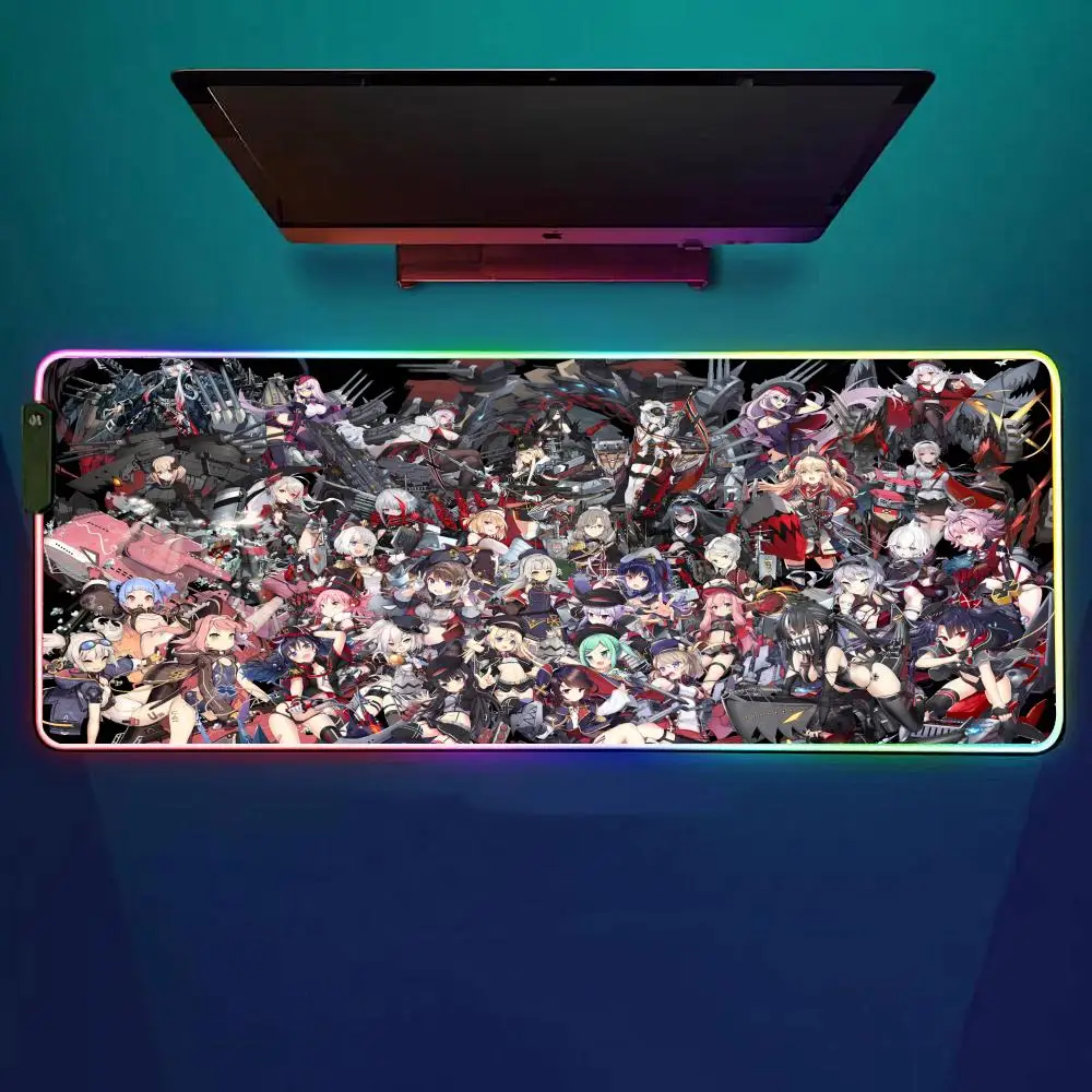 

Azur Lane игровой коврик для мыши RGB игровой коврик для мыши настольный коврик HD геймер большой светодиодный светильник XXL коврики для мыши