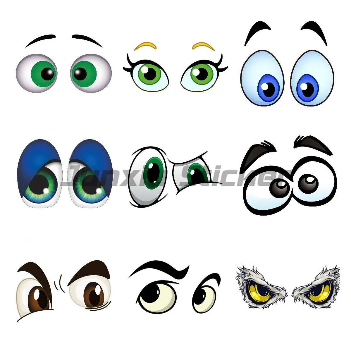 

Creative PVC High-quality Eye Decal Car Sticker Graphical Eyes Cartoon Fun Eyeballs Car Sticker Decal
