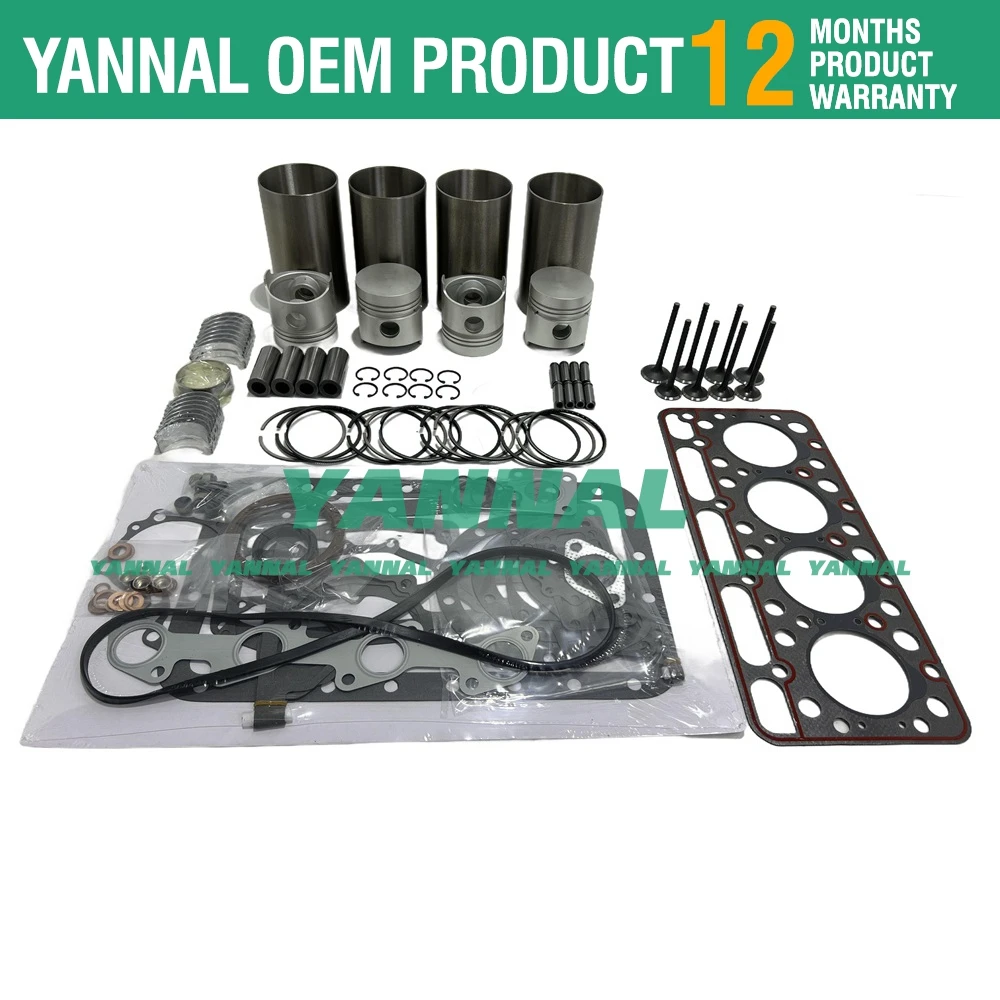 New V1702 V1702B Overhaul Rebuild Kit For Kubota Piston Liner Gasket Bobcat 743 733 Valve