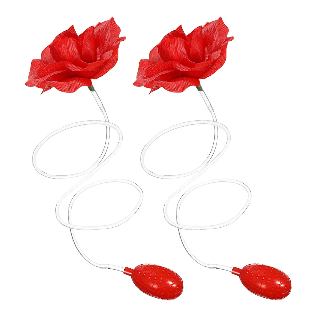 2 pcs Squirting Water Trick Set Realistic Artificial Flower For April Fool Halloween Adults Funny Gag Squirt Reusable