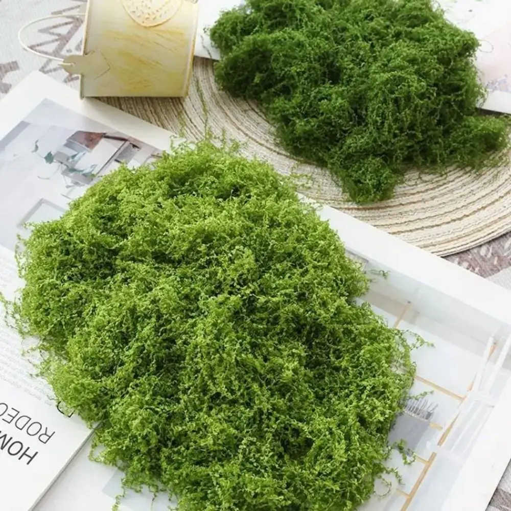 Garden Craft Durable Artificial Filamentous Moss Green DIY Fake Moss Environmental Polyester Moss Grass Home