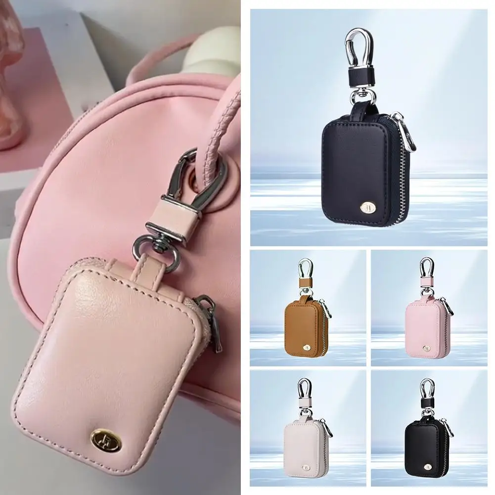 Universal Anti Lost Leather Cover Shockproof Portable Protective Case Pendant Keychain For AirPods Faux Leather Purse Keyri O8M6