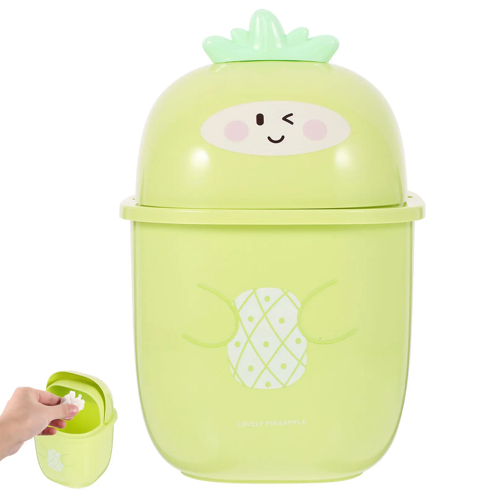 

Креативная настольная урна для мусора в форме ананаса, средней вместимости, для стола, общежития, автофургона, столешницы, пластиковая корзина для отходов