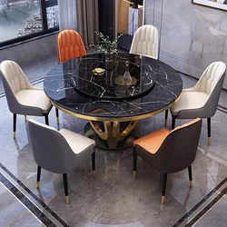 Nordic Style Dining Table Black Modern Luxury Home Kitchen Dining Table Round Minimalist Mesa De Comedor Garden Furniture Sets