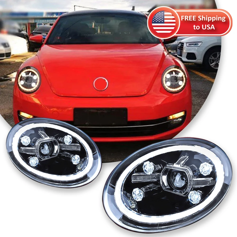 

TYPY автомобильные фары для VW Beetle 2013-2021 светодиодные автомобильные лампы дневные ходовые огни динамические автомобильные аксессуары Plug and Play