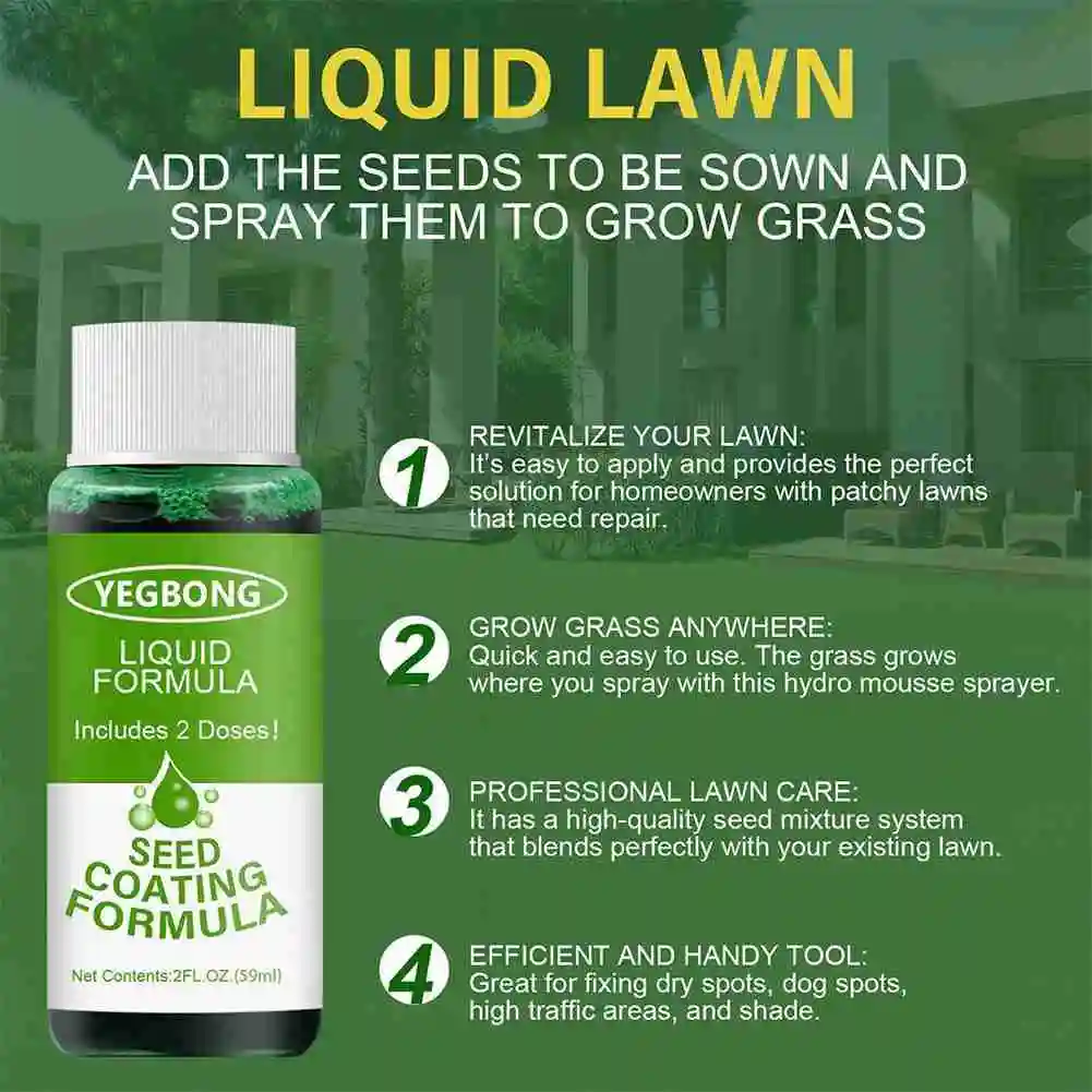 3pcs 59ml Hot Sale Green Grass Lawn Spray Household Seeding System Liquid Spray Seed Lawn Care Grass