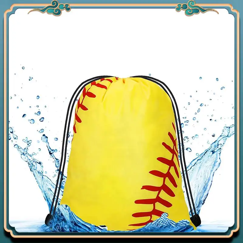 

(New)-Drawstring Backpack Softball Drawstring Bag Baseball Drawstring Favor Bag Soccer Volleyball Drawstring Favor Bags,12Pack