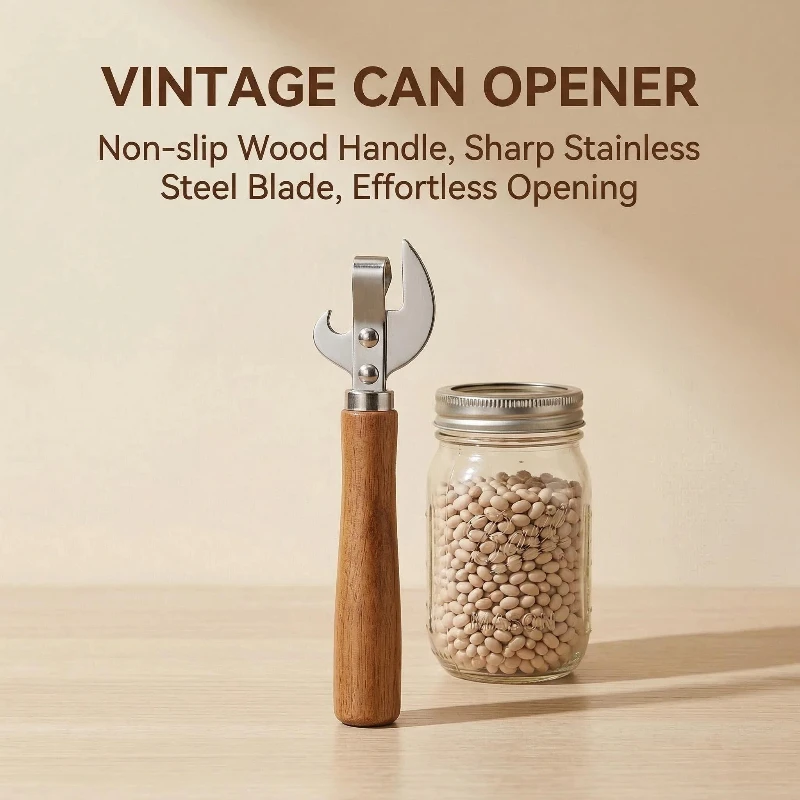 Can Opener Multifunctional Gadgets - Manual Lid Remover Kitchen Accessories for Jars, Canisters & Bottle Opener – Versatile Tool