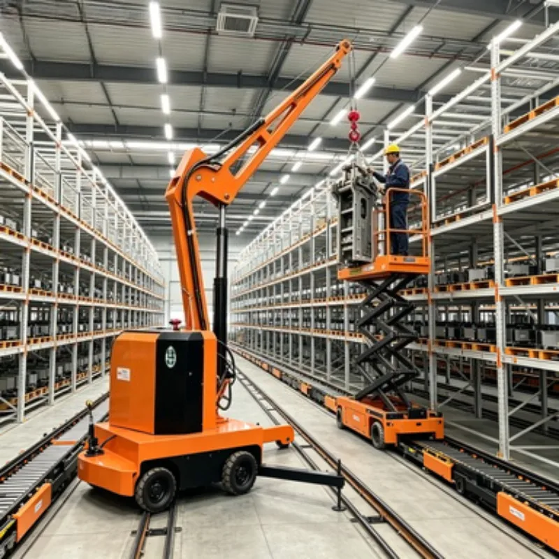 Battery Powered Portable Mini Crane – 700kg Electric Hydraulic Hoist with Manual Rotation, CE Certified, Ideal for Roof