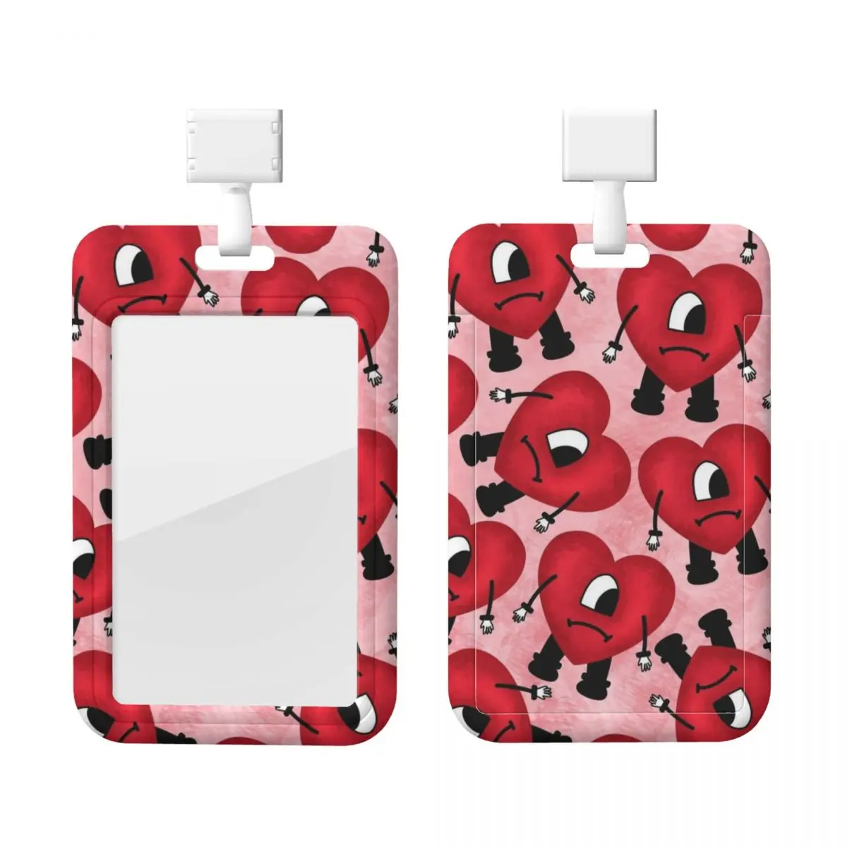 

Пользовательский ремешок с кроликом Bad B-Bunny Heart, защита для удостоверения личности, бейдж-карта, студенческий ремешок для кампуса, держатель для карт, аксессуары для удостоверений