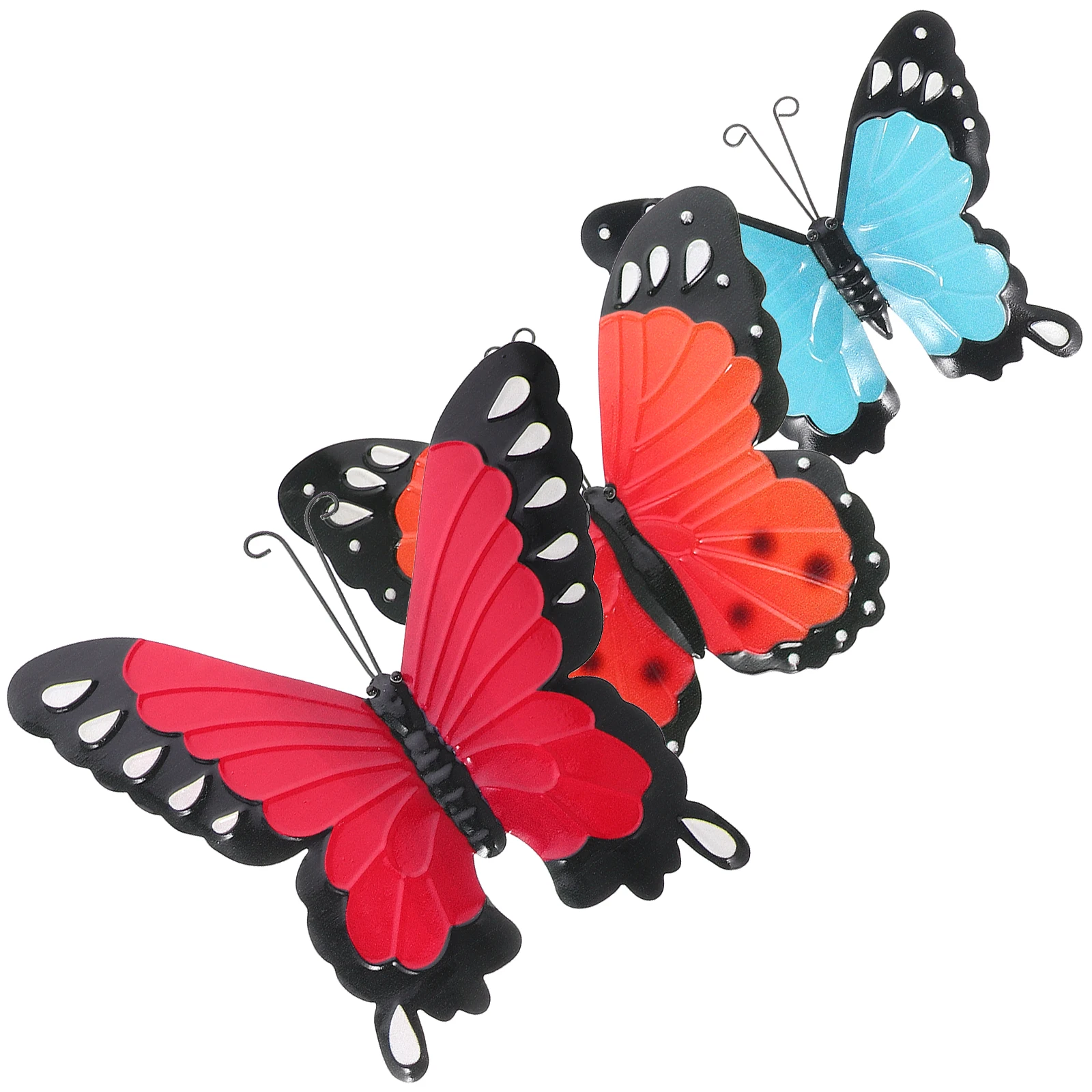 

3pcs Decor Iron Art Pendant Iron Art Pendant Wall Butterflies Craft Hanging Fence Gate Decoration