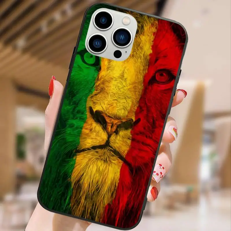 Bob Marley Rasta Lion Phone Case For iPhone 15 14 13 12 11 Pro Max Mini XS XR