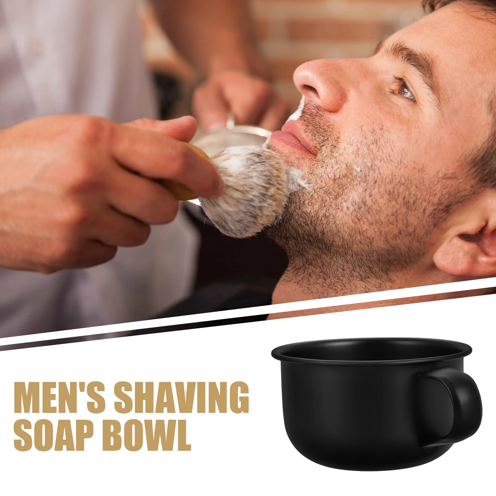 مقبض وعاء صابون الحلاقة المصنوع من خليط معدني، خفيف الوزن، متين، سهل التنظيف، متعدد الوظائف، أداة خلط طين الوجه