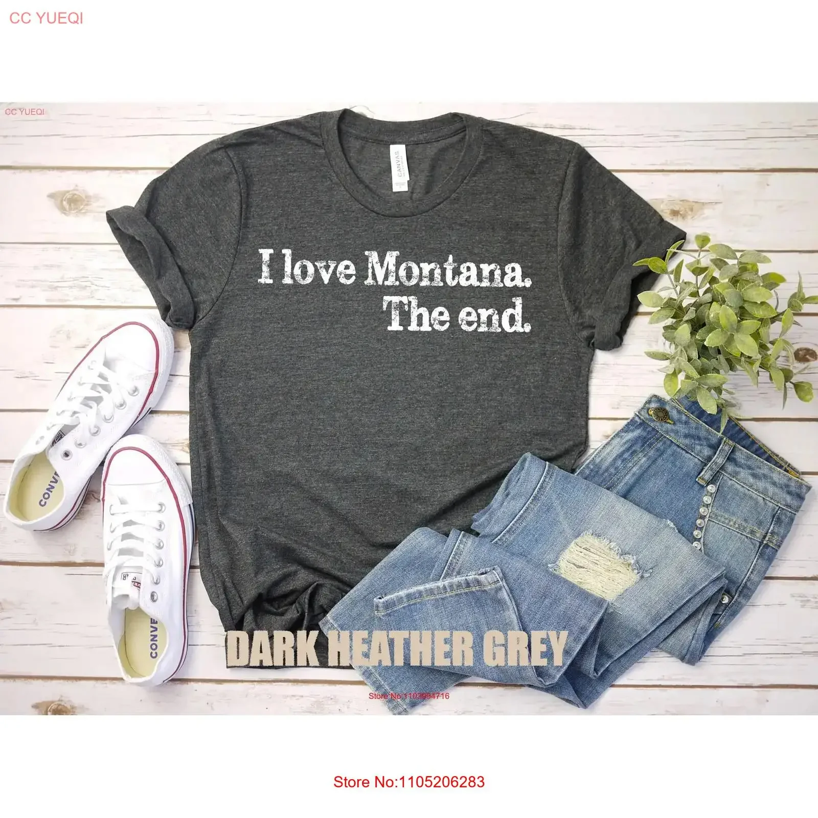 

Футболка I Love Montana The End, подарок State, забавный сувенир 406, винтажный потертый топ для отдыха, растягивающийся топ для повседневной носки