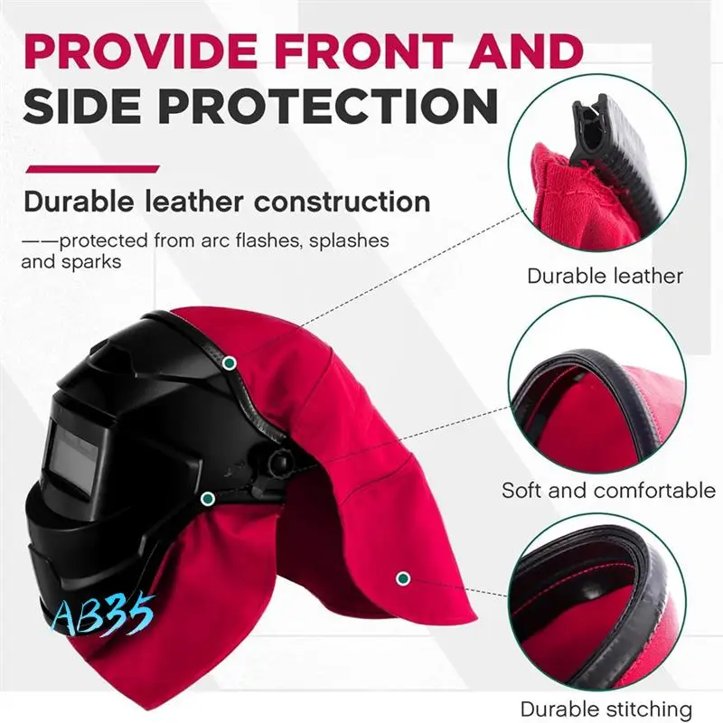 

AB35-2Pcs Welding Helmet Cover And Helmet Bib Set, Welding Accessories With Press Fit Seal For Neck Protection, Fits Most