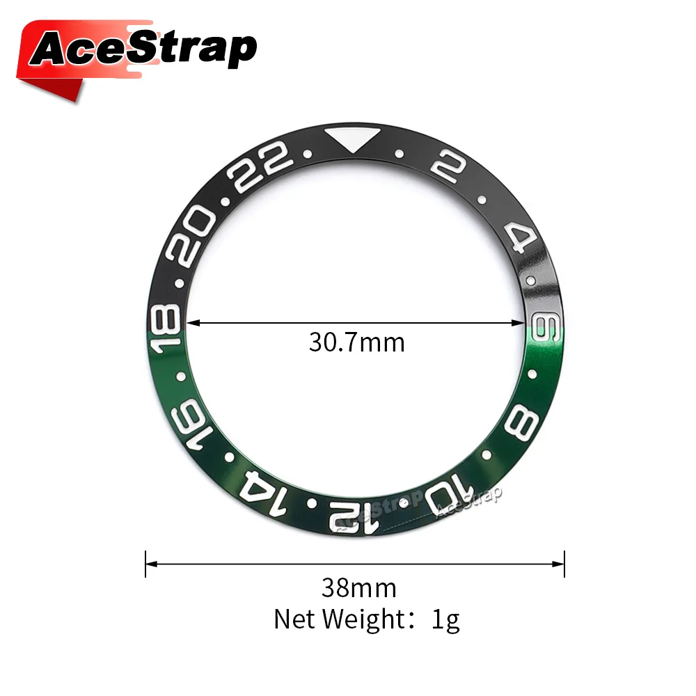 1pcs Slope 38mm*30.7mm Watch Case Alloy Watch Bezel Insert Ring Slope for GMT007 Men Watch Part Accessories
