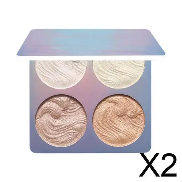 4 色のハイライターパウダーパレットマットシマーフェイスメイクアップ化粧品パーティー結婚式日常用