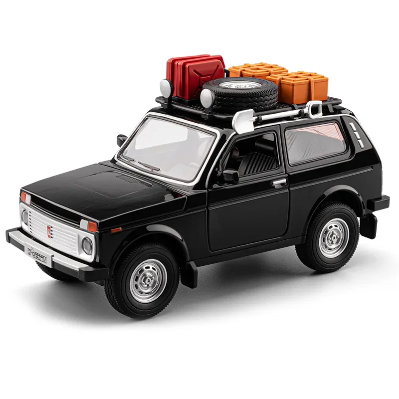 

1:24 NIVA Off road vehicle alloy car model with pull back sound and light classic retro car model decoration collection