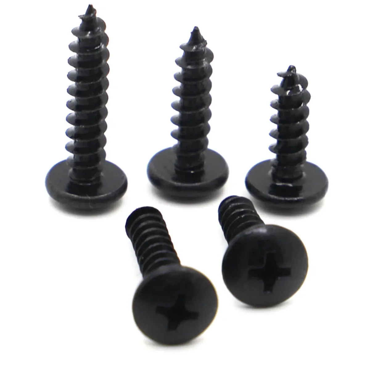 10/50pcs Black Steel Phillips Truss Head Cross Recessed Mushroom Head Self Tapping Screws M3 M3.5 M4 M5 M6